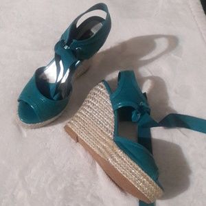 Sparkling Wedge Sandals 6.5m platforms 5"h
